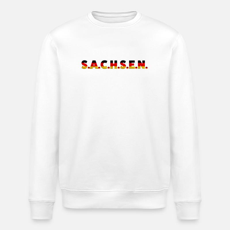 Saxony Germany Dresden Leipzig Flag German - Stanley/Stella ROLLER Unisex Organic Sweatshirt - white