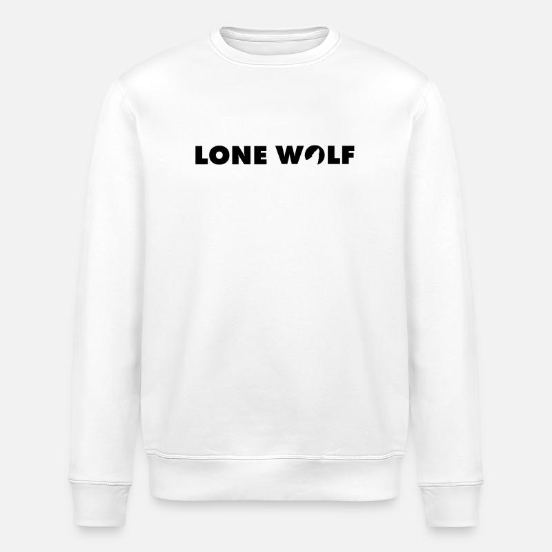 Wolf Lonewolf Letter in black - Stanley/Stella ROLLER Unisex Organic Sweatshirt - white