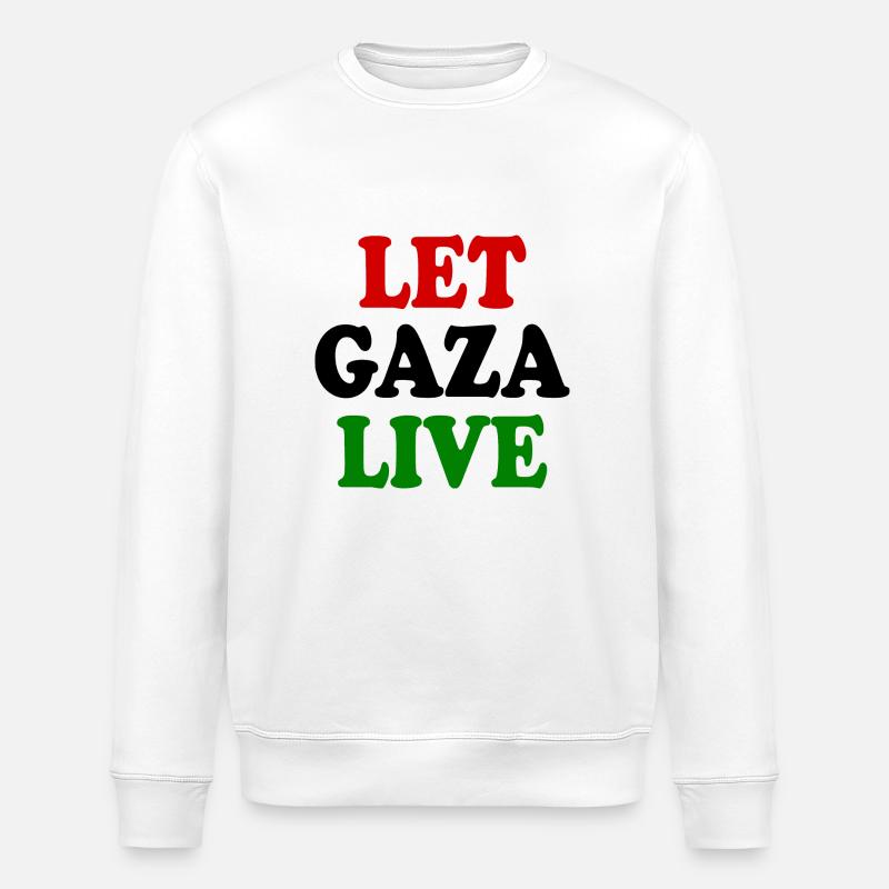Let gaza live - Stanley/Stella Unisex Bio-Sweatshirt ROLLER - Weiß