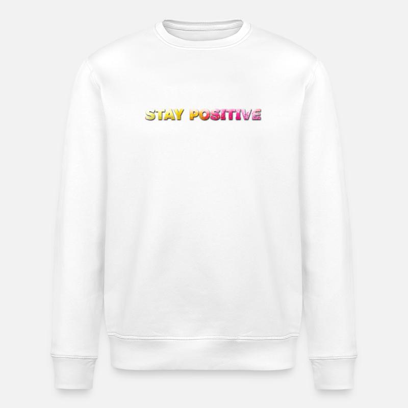 Restez positif - Sweat bio ROLLER Stanley/Stella Unisexe - blanc