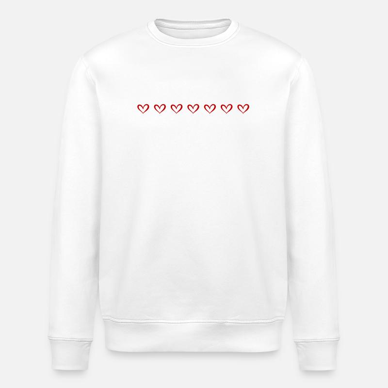Hearts Line Elements - Stanley/Stella ROLLER Unisex Organic Sweatshirt - white