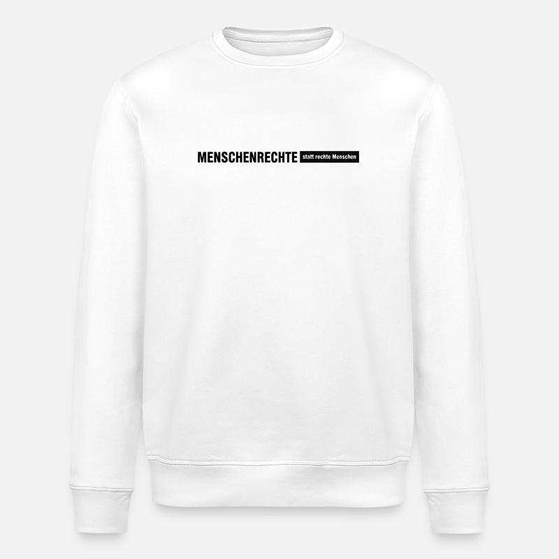 Human Rights Saying Line - Stanley/Stella ROLLER Unisex Organic Sweatshirt - white