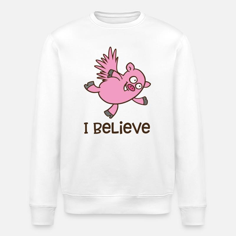 cochon volant - Sweat bio ROLLER Stanley/Stella Unisexe - blanc