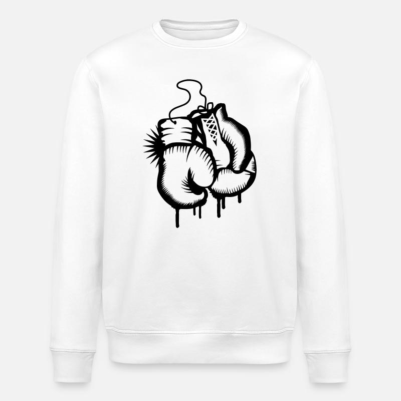 Zwei Boxhandschuhe im Graffiti Design - Stanley/Stella Unisex Bio-Sweatshirt ROLLER - Weiß