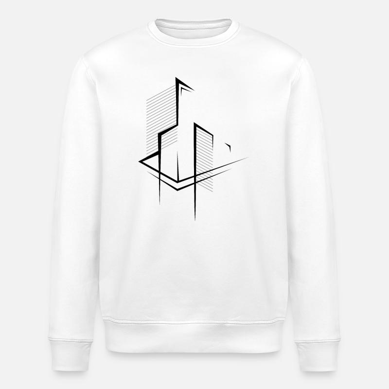 mittelfinger architektur Grafik abstrakt Symbol - Stanley/Stella Unisex Bio-Sweatshirt ROLLER - Weiß