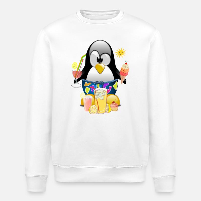 Pinguin, Eiscreme - Stanley/Stella Unisex Bio-Sweatshirt ROLLER - Weiß