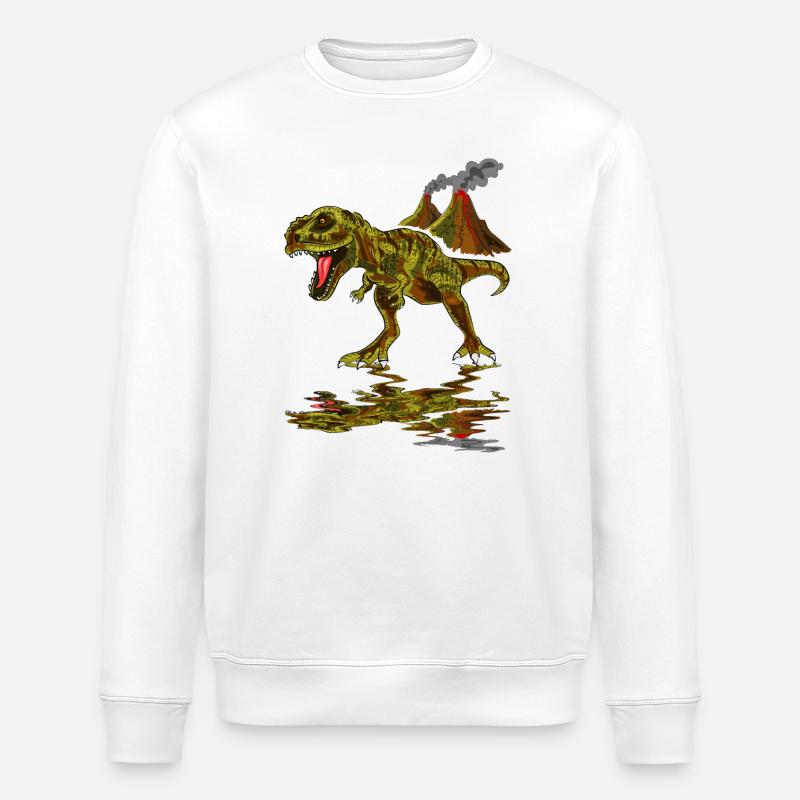 Dinosaurier Vulkan - Stanley/Stella Unisex Bio-Sweatshirt ROLLER - Weiß