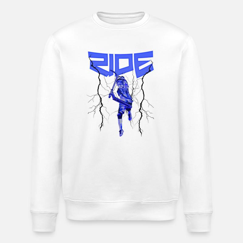 Scooter Stunt Kickboard Roller - Stanley/Stella ROLLER Unisex Organic Sweatshirt - white