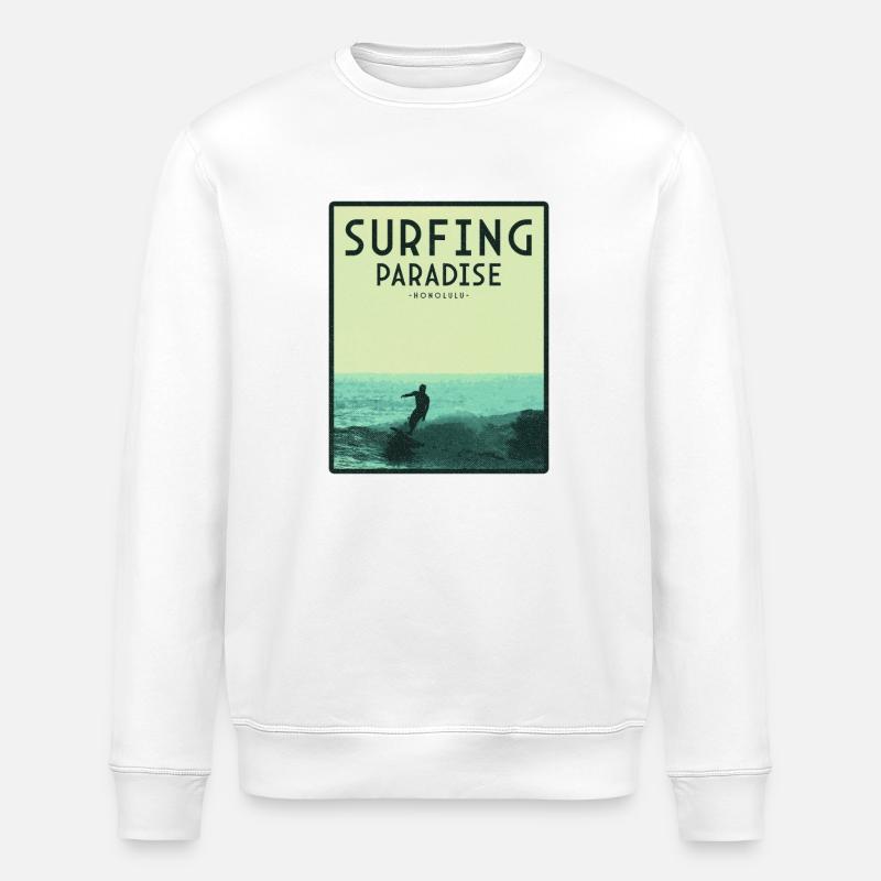 Surfenparadies Honolulu - Stanley/Stella Unisex Bio-Sweatshirt ROLLER - Weiß