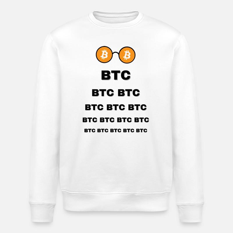 Bitcoin Lünette - Stanley/Stella Unisex Bio-Sweatshirt ROLLER - Weiß