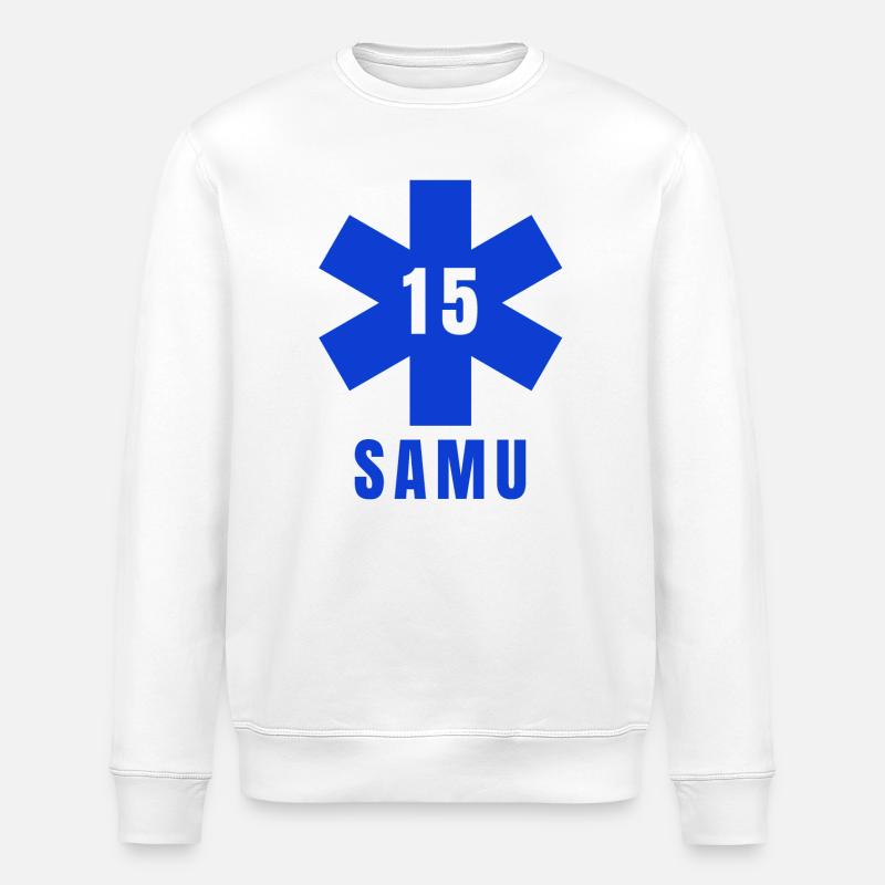 SAMU, urgences, ambulance - Sweat bio ROLLER Stanley/Stella Unisexe - blanc