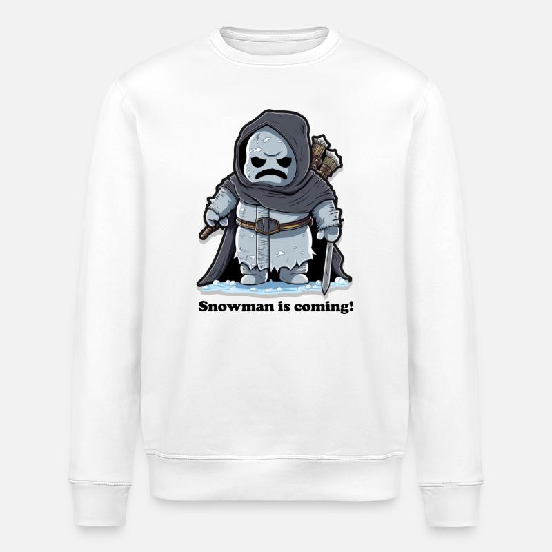 Snowman is coming - Stanley/Stella Unisex Bio-Sweatshirt ROLLER - Weiß