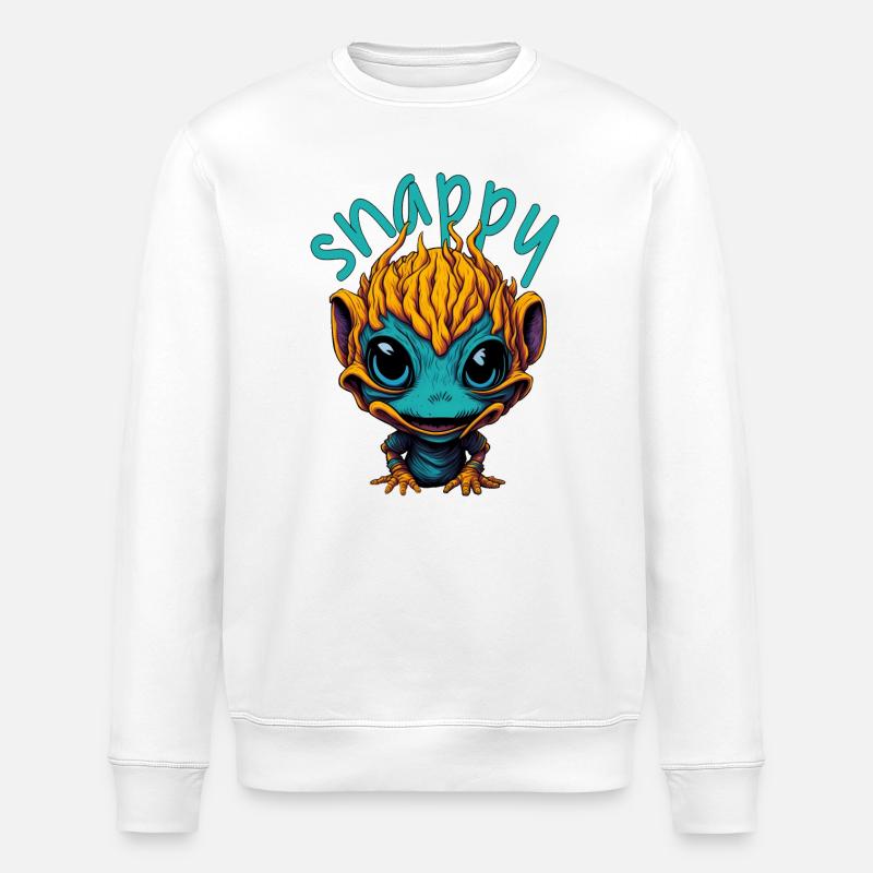 Snappy Alien - Stanley/Stella Unisex Bio-Sweatshirt ROLLER - Weiß