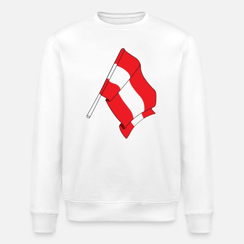 Drapeau autriche - Sweat bio ROLLER Stanley/Stella Unisexe - blanc