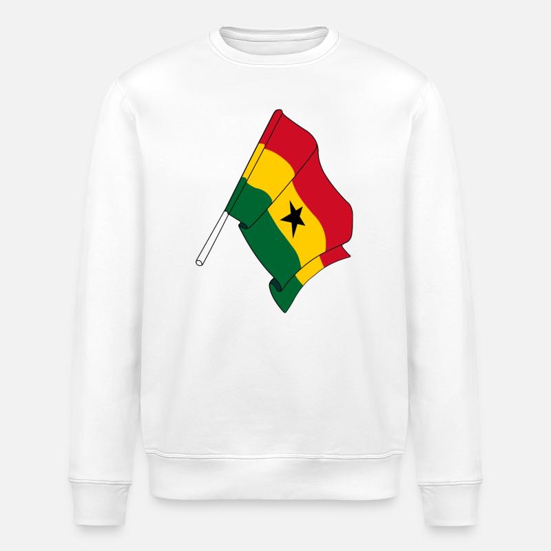 Drapeau Ghana - Sweat bio ROLLER Stanley/Stella Unisexe - blanc