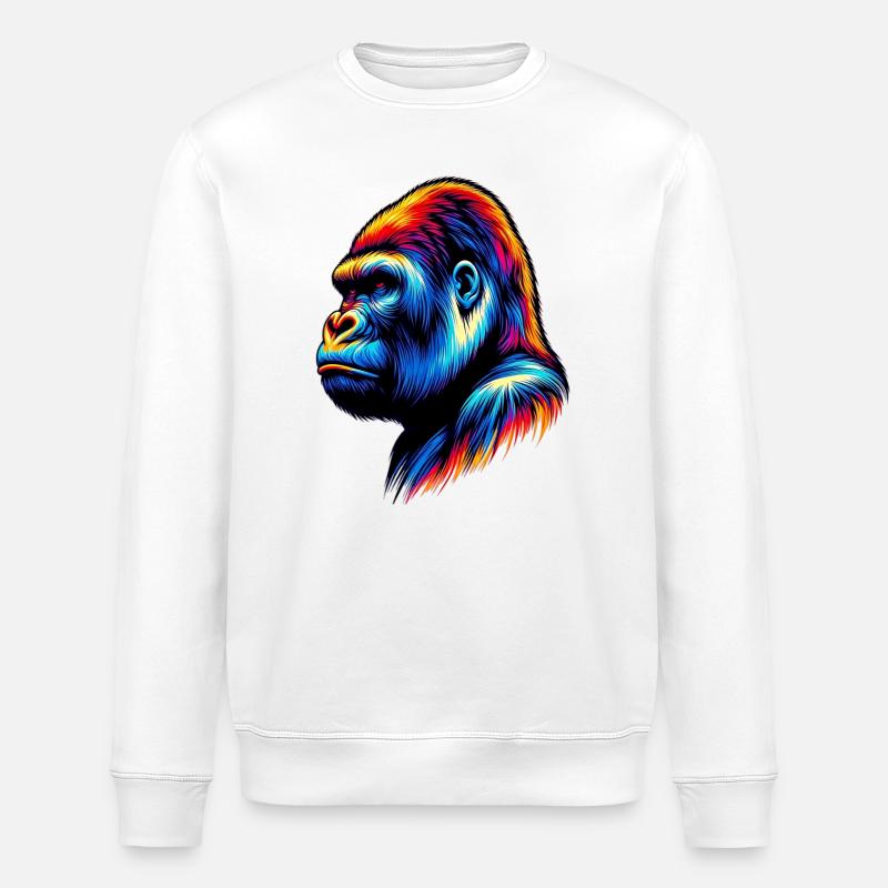 Gorilla - Stanley/Stella ROLLER Unisex Organic Sweatshirt - white