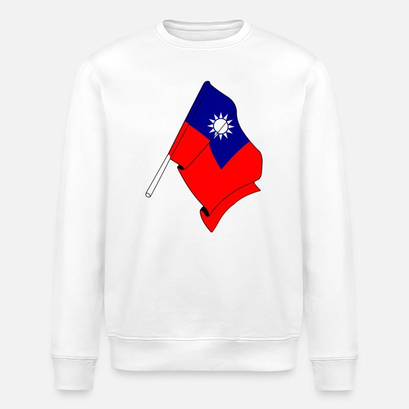 Flagge von Taiwan - Stanley/Stella Unisex Bio-Sweatshirt ROLLER - Weiß