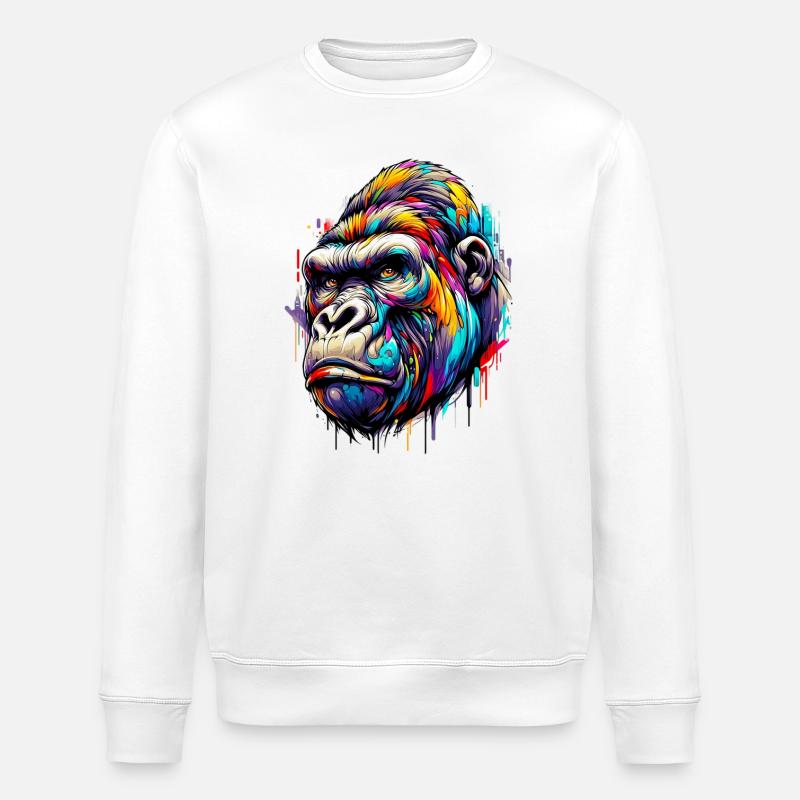 Gorilla - Stanley/Stella Unisex Bio-Sweatshirt ROLLER - Weiß