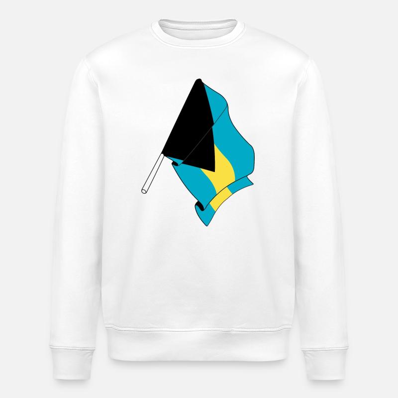 Flagge der Bahamas - Stanley/Stella Unisex Bio-Sweatshirt ROLLER - Weiß