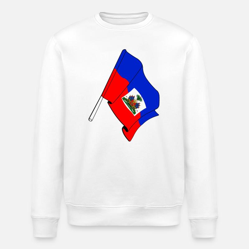 Drapeau Haïti - Sweat bio ROLLER Stanley/Stella Unisexe - blanc
