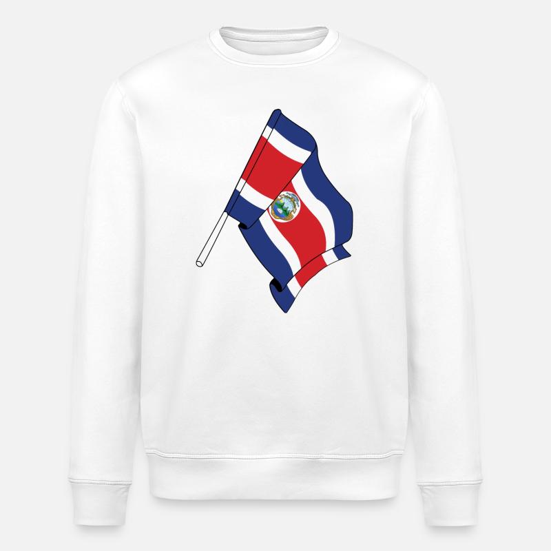 Drapeau du Costa Rica - Sweat bio ROLLER Stanley/Stella Unisexe - blanc