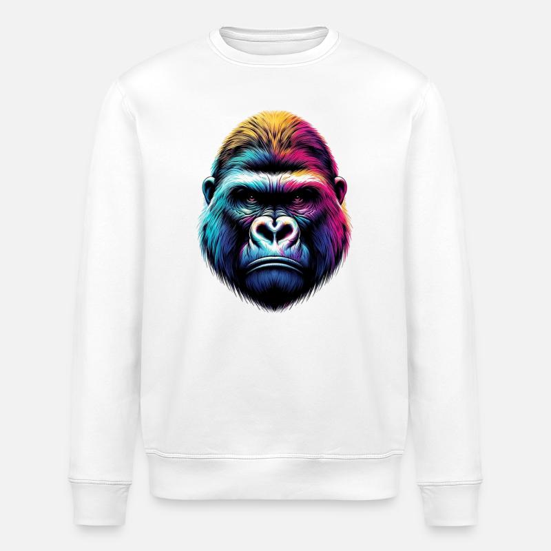 Gorilla - Stanley/Stella Unisex Bio-Sweatshirt ROLLER - Weiß