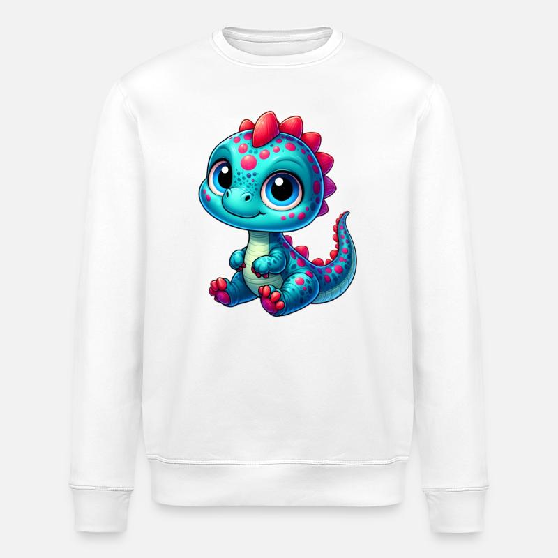 Dinosaur - Stanley/Stella ROLLER Unisex Organic Sweatshirt - white