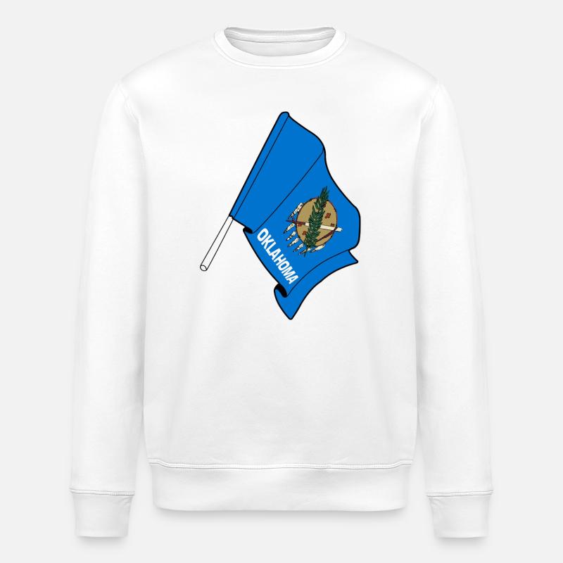 Flagge von Oklahoma - Stanley/Stella Unisex Bio-Sweatshirt ROLLER - Weiß