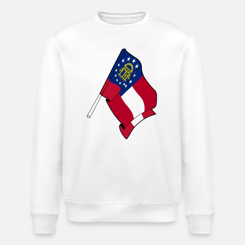 Drapeau Géorgie - Sweat bio ROLLER Stanley/Stella Unisexe - blanc