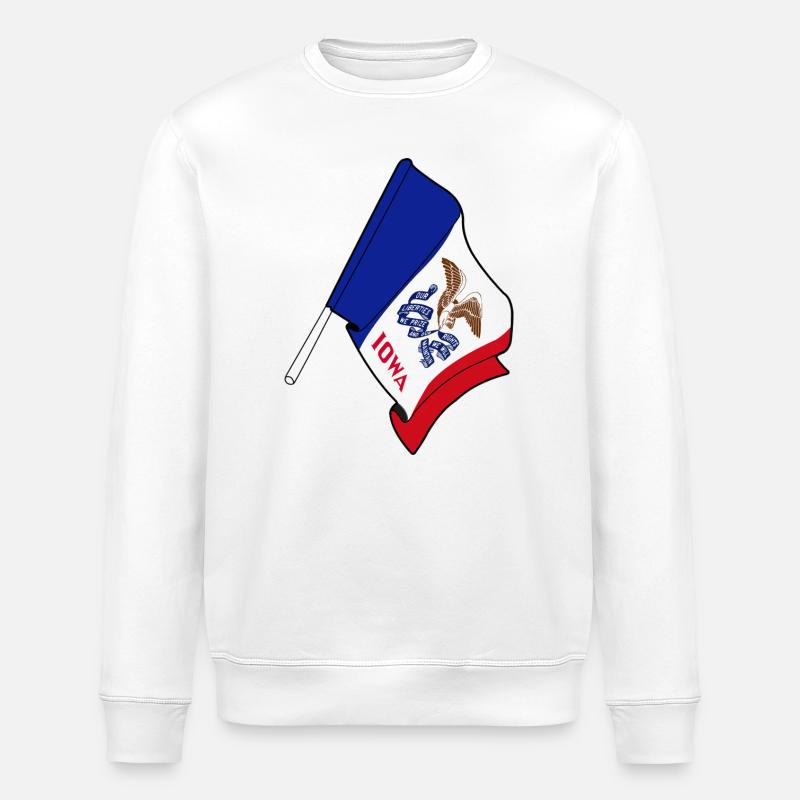 Drapeau de l’Iowa - Sweat bio ROLLER Stanley/Stella Unisexe - blanc