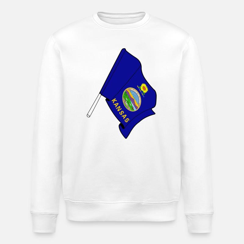 Drapeau du Kansas - Sweat bio ROLLER Stanley/Stella Unisexe - blanc