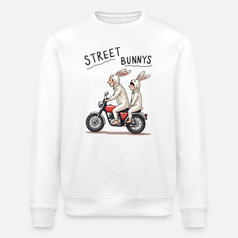 Biker Hasen - Stanley/Stella Unisex Bio-Sweatshirt ROLLER - Weiß