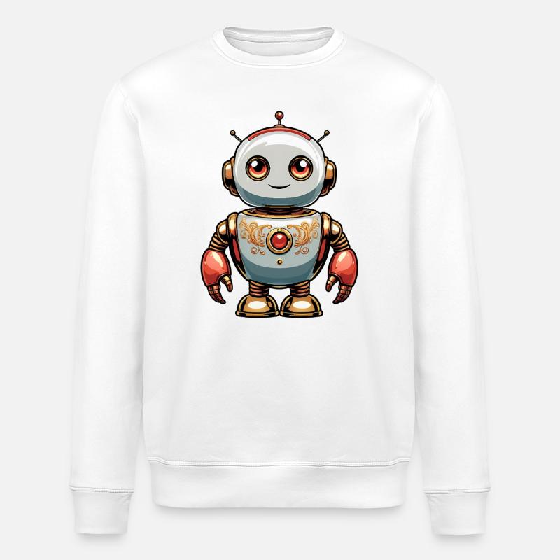 Robot - Stanley/Stella ROLLER Unisex Organic Sweatshirt - white