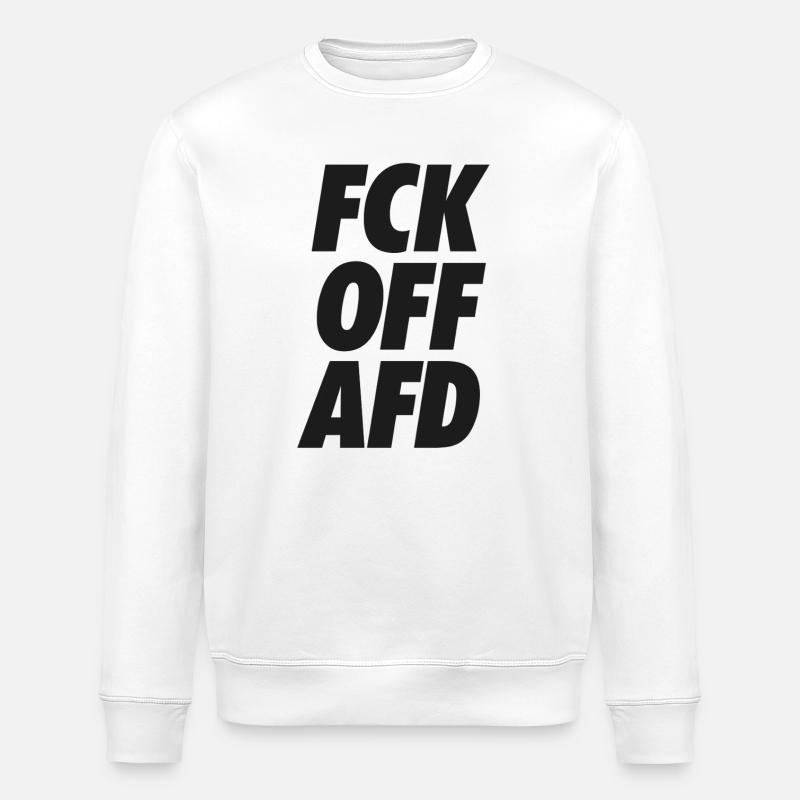FCK OFF AFD Protest Shirt - Stanley/Stella Unisex Bio-Sweatshirt ROLLER - Weiß
