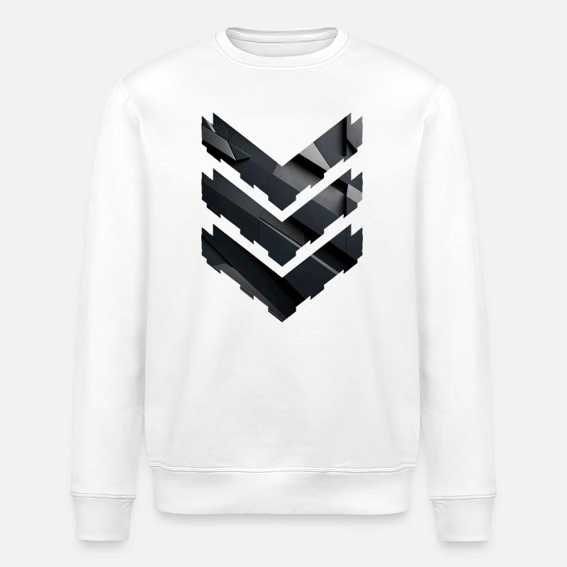 Abstract Black Geometric Pattern - Stanley/Stella ROLLER Unisex Organic Sweatshirt - white