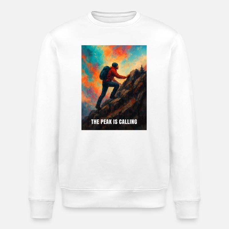 Grimpeur en quête du sommet - Sweat bio ROLLER Stanley/Stella Unisexe - blanc