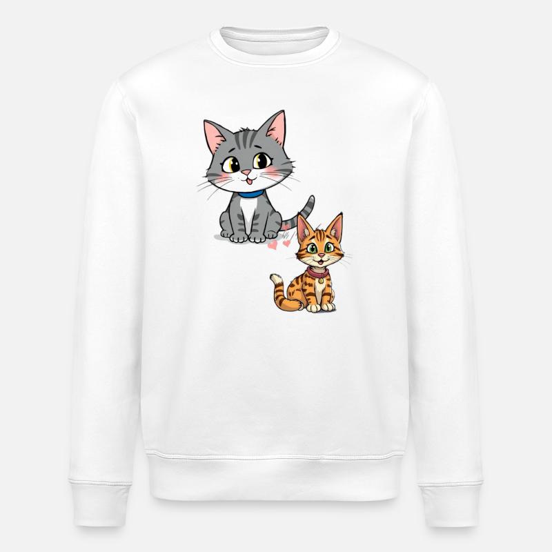 Chats ludiques sur un design mignon - Sweat bio ROLLER Stanley/Stella Unisexe - blanc