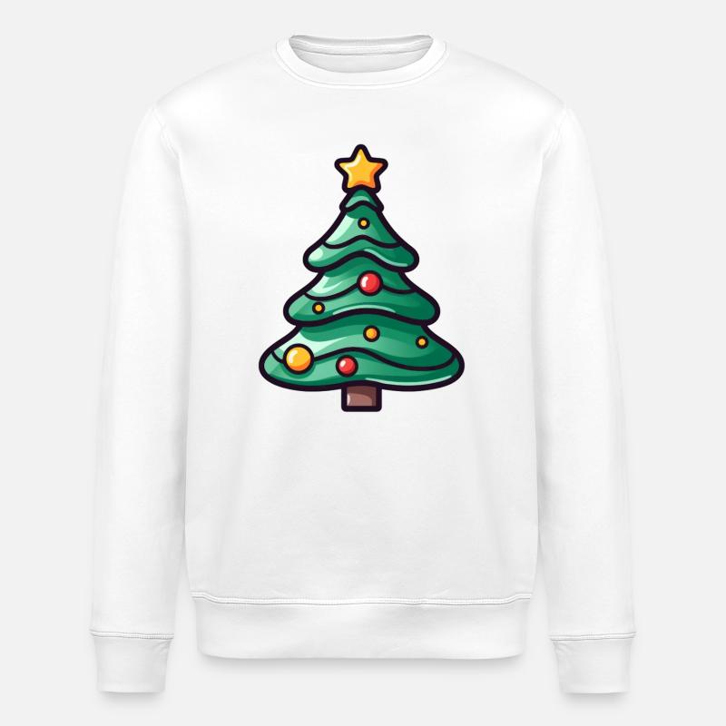 Festlicher Weihnachtsbaum Illustration - Stanley/Stella Unisex Bio-Sweatshirt ROLLER - Weiß