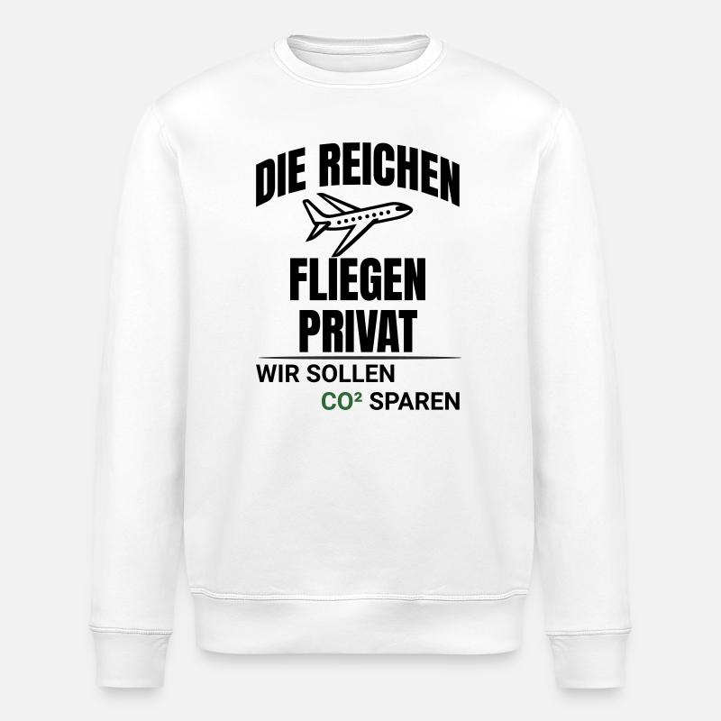 Abstract CO2 Climate Protection Design - Stanley/Stella ROLLER Unisex Organic Sweatshirt - white