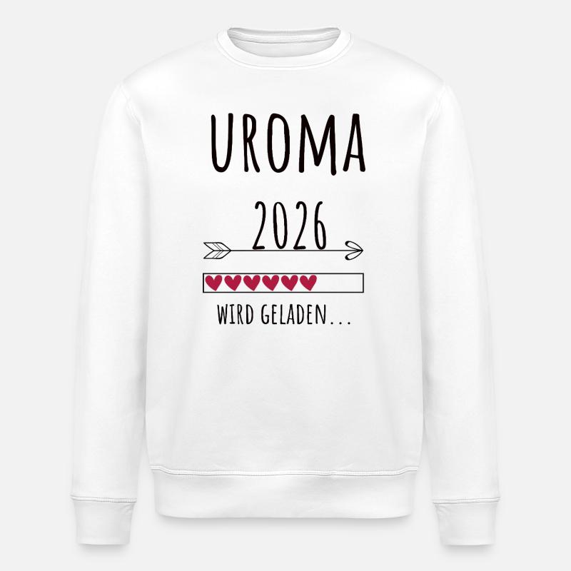Arrière-grand-mère enceinte 2026 Cadeau Grossesse - Sweat bio ROLLER Stanley/Stella Unisexe - blanc