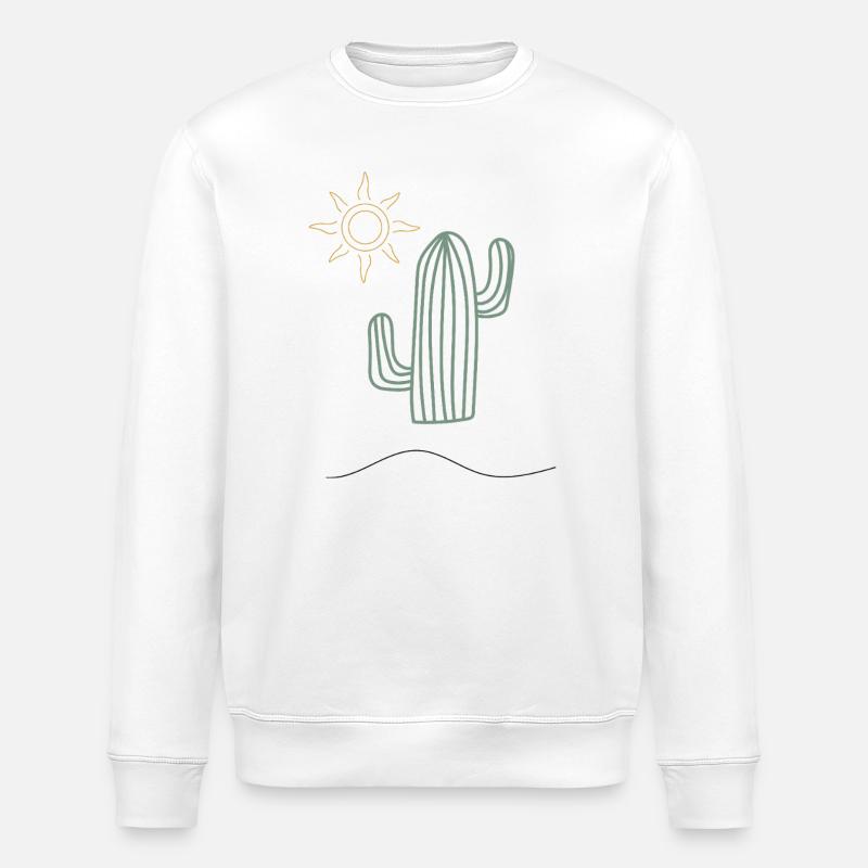 Cactus in sunlight - Stanley/Stella ROLLER Unisex Organic Sweatshirt - white