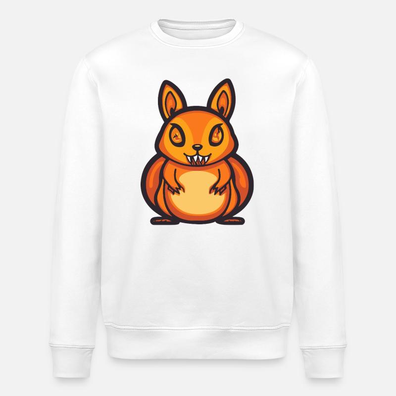 Eichhörnchen Halloween Comic Lustig - Stanley/Stella Unisex Bio-Sweatshirt ROLLER - Weiß
