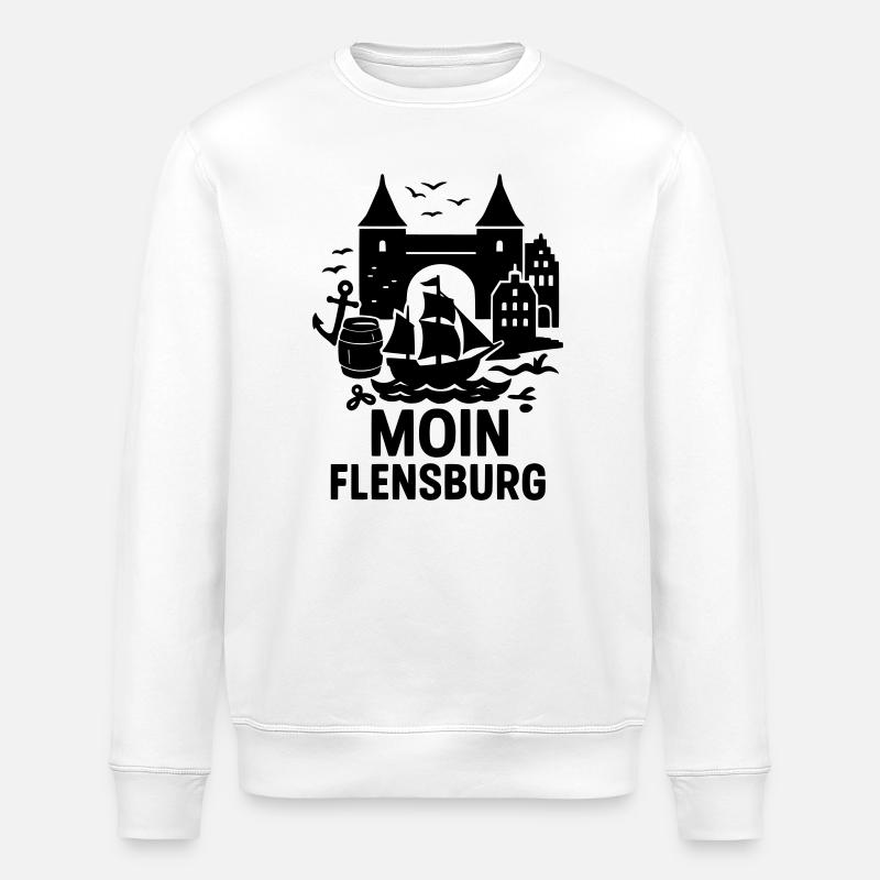 flensburg moin anker seefahrer - Stanley/Stella Unisex Bio-Sweatshirt ROLLER - Weiß