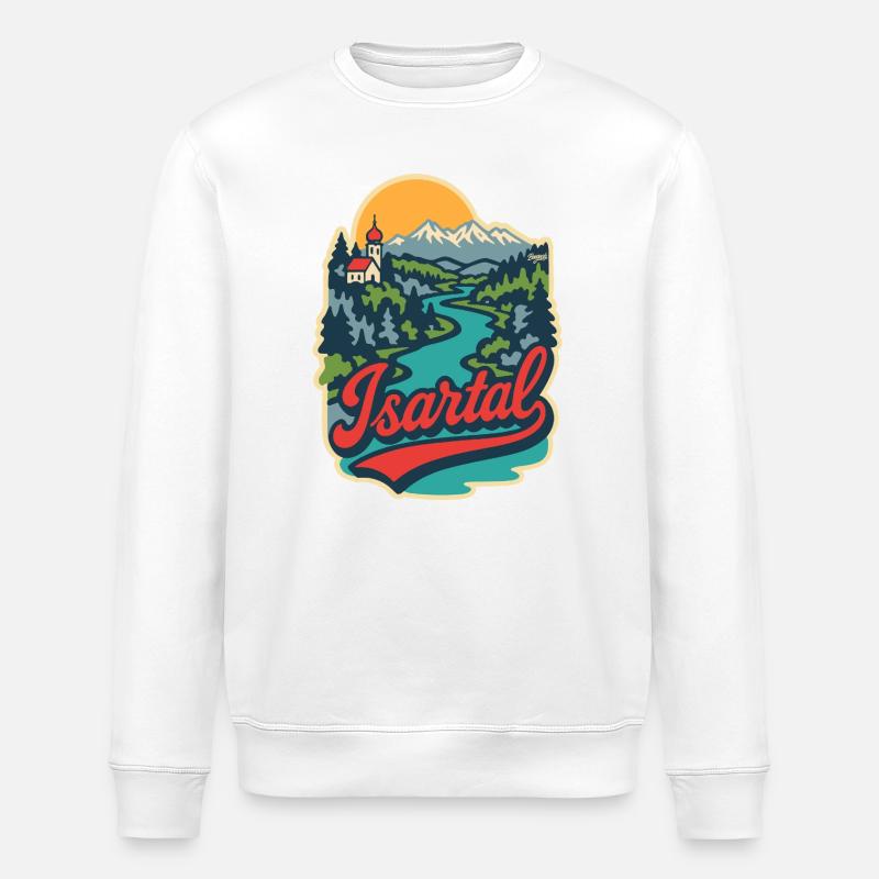 Vallée de l’Isar en Haute-Bavière - Sweat bio ROLLER Stanley/Stella Unisexe - blanc