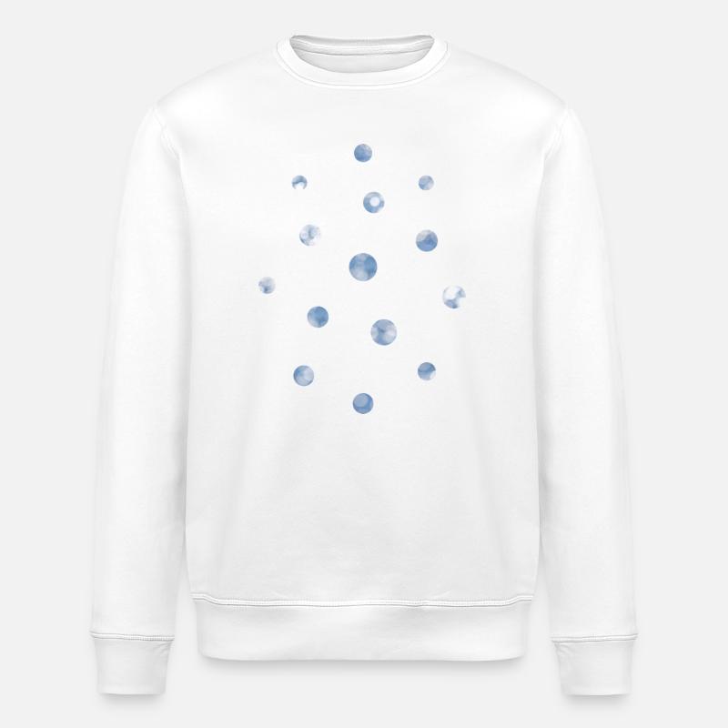 Blue Bokeh Light Points Pattern - Stanley/Stella ROLLER Unisex Organic Sweatshirt - white