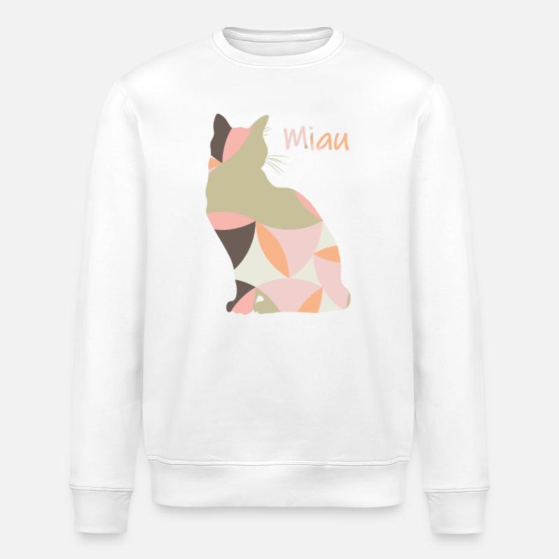 Miaou - Chat - Abstrait - Sweat bio ROLLER Stanley/Stella Unisexe - blanc