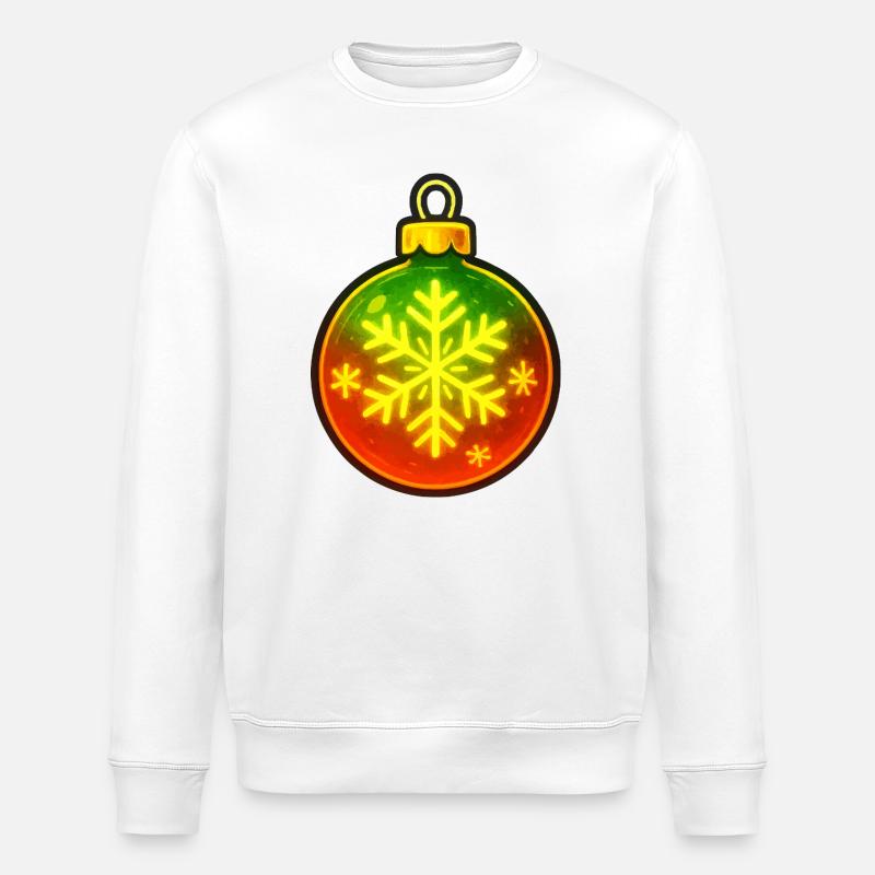 Weihnachtskugel Schneeflocke Ornament - Stanley/Stella Unisex Bio-Sweatshirt ROLLER - Weiß