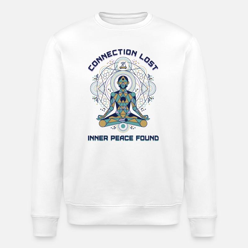 Connection Lost - Inner Peace Found - Stanley/Stella ROLLER Unisex Organic Sweatshirt - white