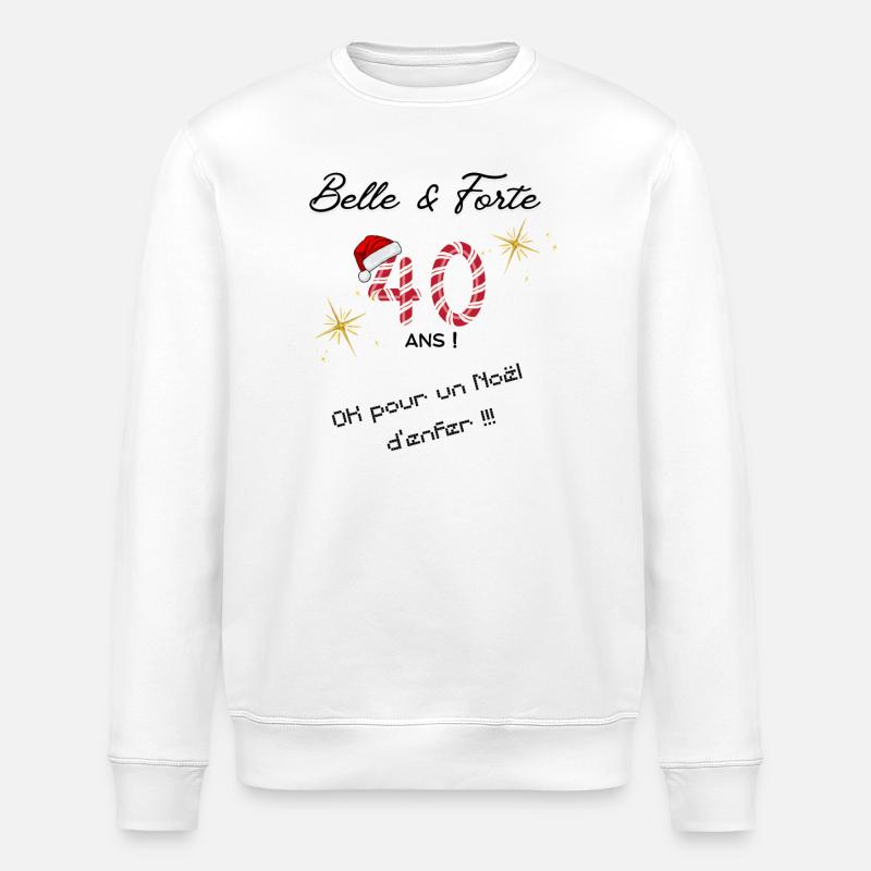 Joyeux_noel_40ans - Stanley/Stella Unisex Bio-Sweatshirt ROLLER - Weiß