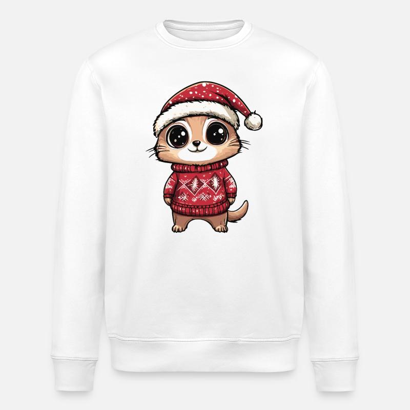 Erdmännchen Weihnachten Xmas - Stanley/Stella Unisex Bio-Sweatshirt ROLLER - Weiß